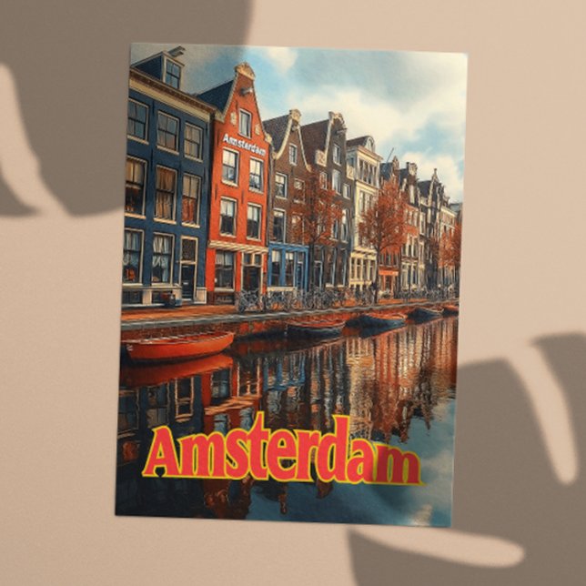 Carte Postale Vintage Amsterdam Pays-Bas Travel (Créateur téléchargé)