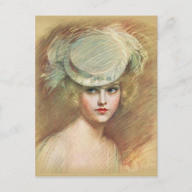 Carte Postale Vintage and Antique Fashions, hats, flapper (Devant)