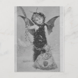 Carte Postale Vintage ange cupide pour tromper les coeurs