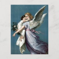 Vintage Ange Gardien Avec Enfant