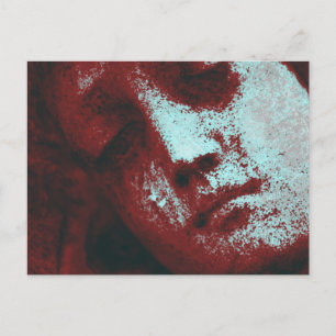 Carte Postale vintage Angélique Statue Face Grunge