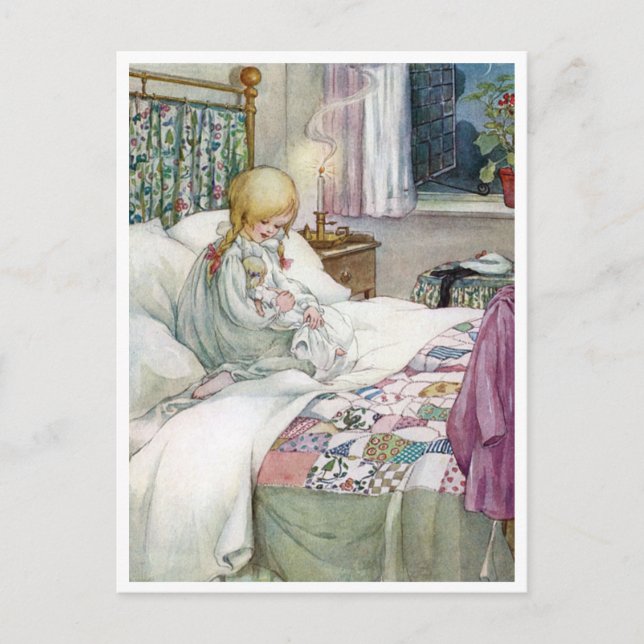 Carte Postale Vintage Anne Anderson Daisy Ma Poupée (Devant)