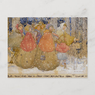 Carte Postale Vintage Annie French "Caroling de Noël"