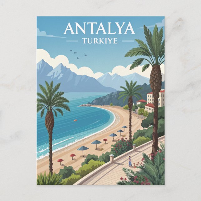 Carte Postale Vintage Antalya Travel (Devant)
