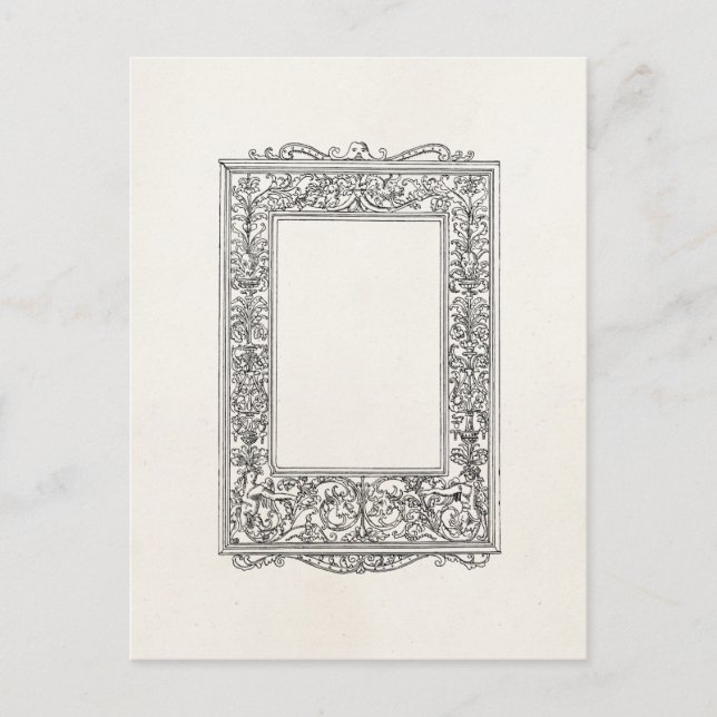 Carte Postale Vintage antique Floral Mermaid Old Frame Border (Devant)