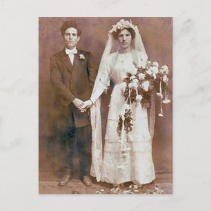 Carte Postale Vintage Antique Romantique Mariée et Groom Photos