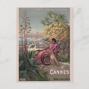 Carte Postale    Vintage antiquité Cannes Publicité de voyage fr