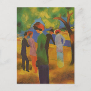 Carte Postale Vintage Août Macke Lady Dans Une Veste Verte