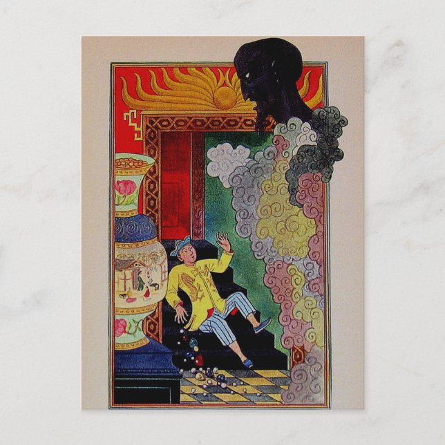 Carte Postale Vintage Arabian Nights Aladdin et le génie (Devant)