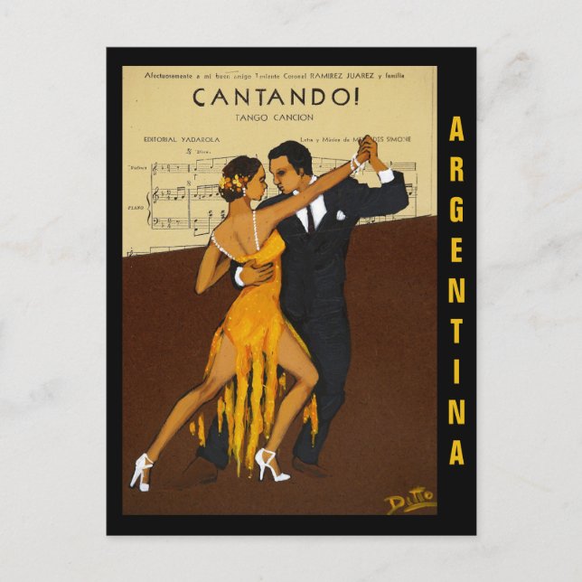 Carte Postale Vintage Argentine Tango Amérique du Sud Voyage (Devant)