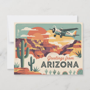 Carte postale vintage Arizona   Salutations en Ari