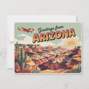 Carte postale vintage Arizona   Salutations en Ari