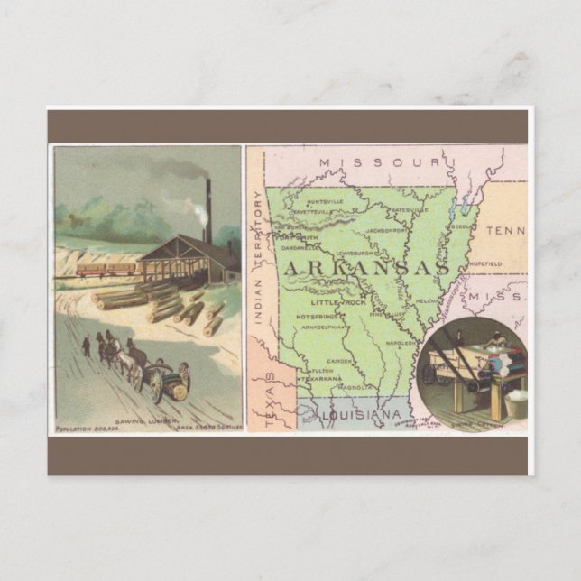 Carte Postale Vintage Arkansas (Devant)