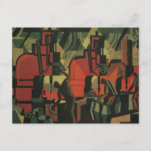 Carte Postale Vintage Art déco Business Fabrication industrielle
