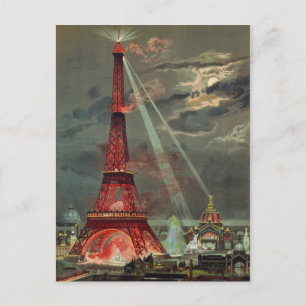 Carte Postale Vintage Art déco Tour Eiffel Paris France