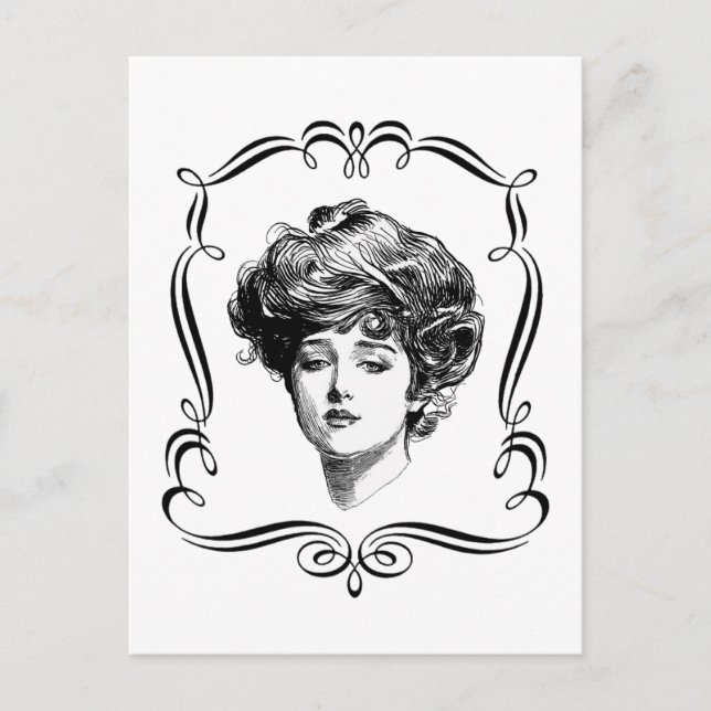 Carte postale vintage Art Gibson Girl (Devant)