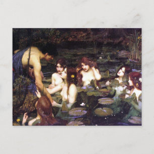Carte Postale Vintage Art John W. Waterhouse Hylas et Nymphes