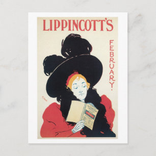 Carte Postale Vintage art Nouveau magazine février couverture