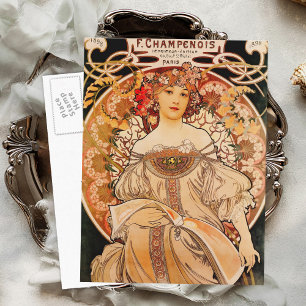 Carte Postale Vintage Art Nouveau Mucha Print