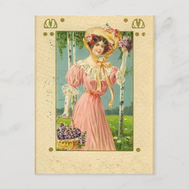 Carte postale vintage Art Pâques (Devant)