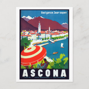 Carte Postale Vintage Ascona Suisse Voyage