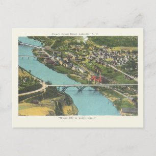Carte Postale Vintage Asheville Caroline du Nord French Broad Ri