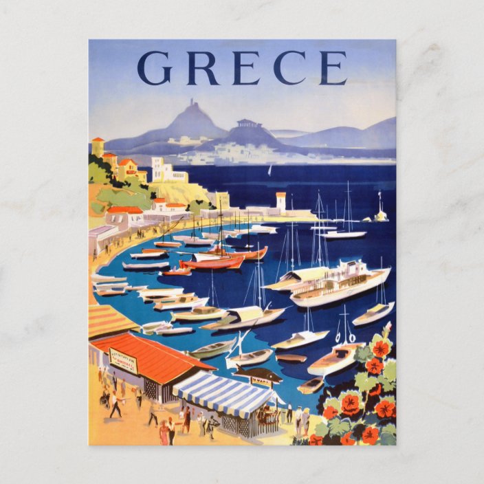 Carte Postale Vintage Athènes Grèce Voyage Zazzle.fr