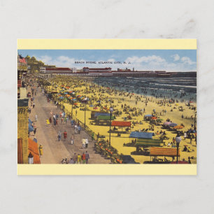 Carte postale vintage Atlantic City Beach