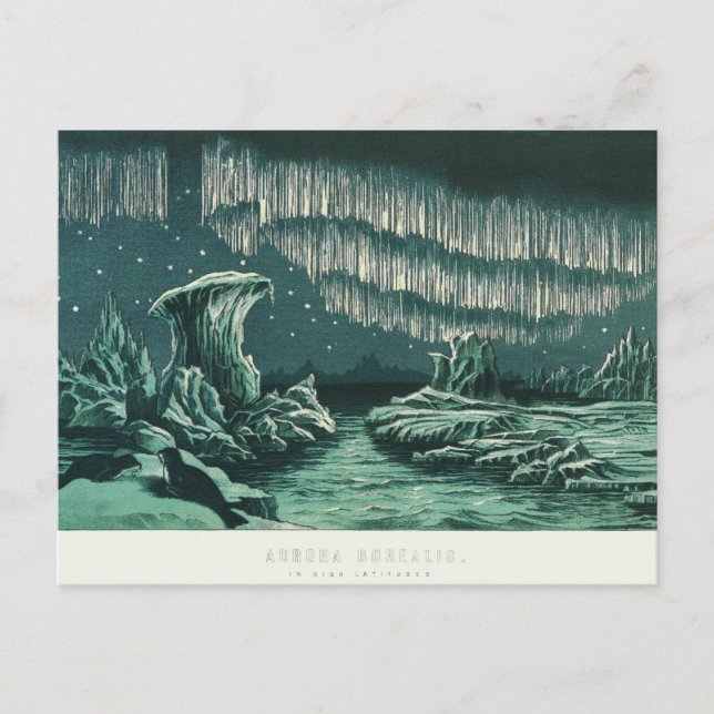 Carte Postale Vintage Aurora Borealis (Devant)