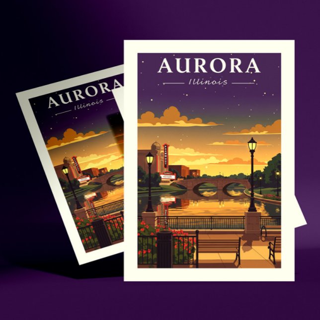 Carte Postale Vintage Aurora Illinois (Créateur téléchargé)