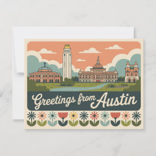 Carte postale vintage Austin   Salutations d'Austi