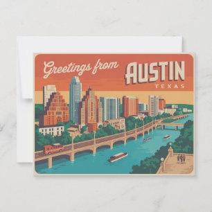 Carte postale vintage Austin   Salutations d'Austi