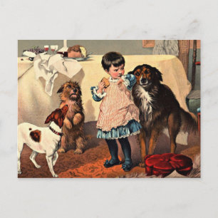Carte postale vintage avec chien