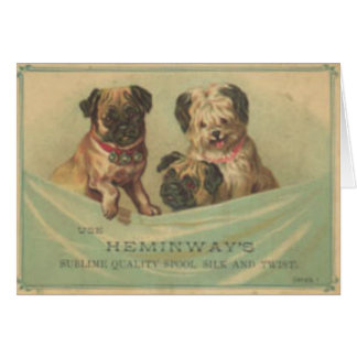 Carte postale vintage avec les chiens mignons de