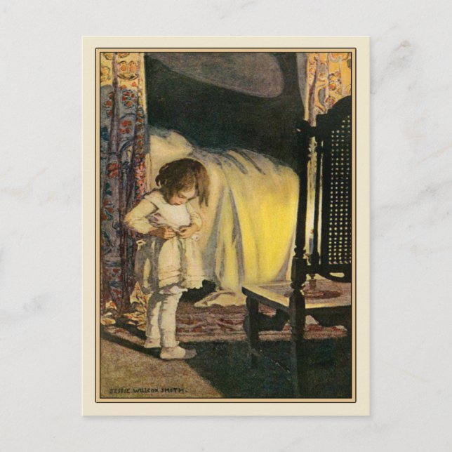 Carte postale vintage avec une jolie illustration  (Devant)