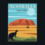 Carte Postale Vintage Ayers Rock Australie Kangaroos Travel<br><div class="desc">Vintage Ayers Rock Australie Kangaroos Travel</div>