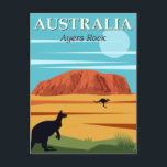 Carte Postale Vintage Ayers Rock Australie Kangaroos Travel<br><div class="desc">Vintage Ayers Rock Australie Kangaroos Travel</div>