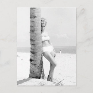 Carte Postale Vintage B&W Photo Floride Bikini Girl