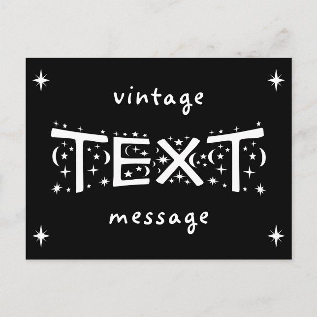 Carte postale vintage B&W Text Message (Devant)