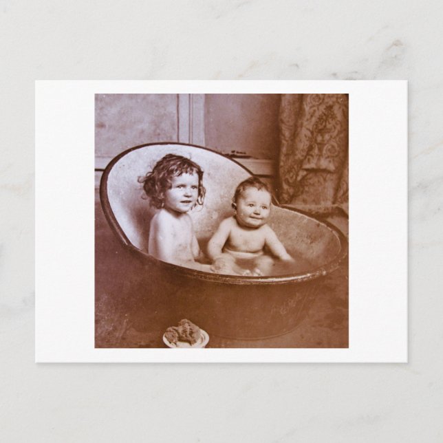 Carte Postale Vintage Baby Bath Time (Devant)