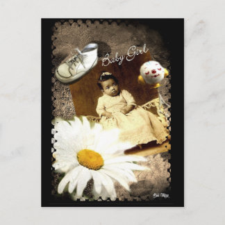 Carte postale vintage Baby Girl Blak