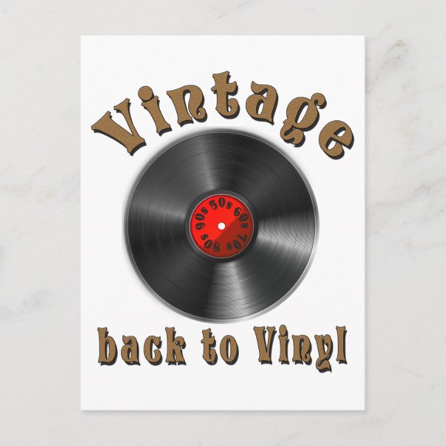 Carte Postale Vintage - Back to Vinyl, the record is back (Devant)