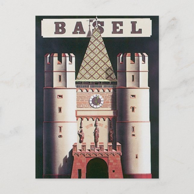 Carte Postale Vintage Bâle Suisse (Devant)