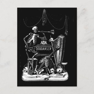 carte postale vintage bande squelette