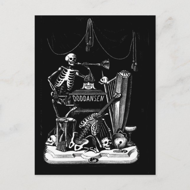 carte postale vintage bande squelette (Devant)