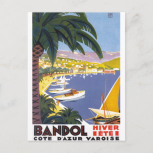 Carte Postale Vintage Bandol Côte d'Azur France Voyage