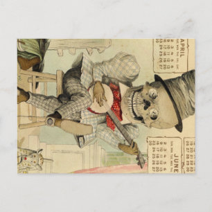 Carte Postale Vintage Banjo Playing Skeleton