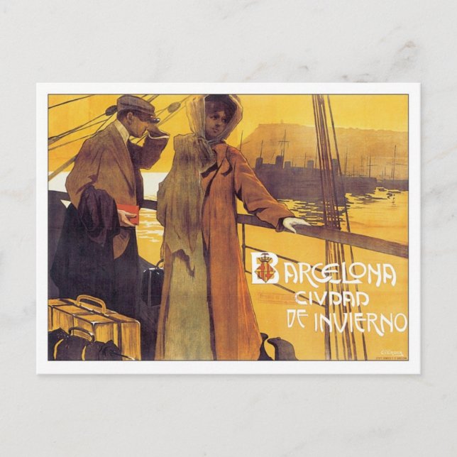 Carte Postale Vintage Barcelone Ciudad (Devant)