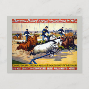 Carte Postale Vintage Barnum, Bailey Plus grand spectacle cirque