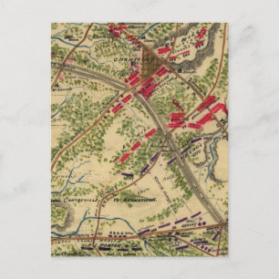 Carte Postale Vintage Battle of Chantilly Map (1862)